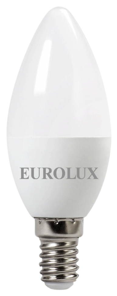 Лампа светодиодная EUROLUX LL-E-C37-6W-230-4K-E14