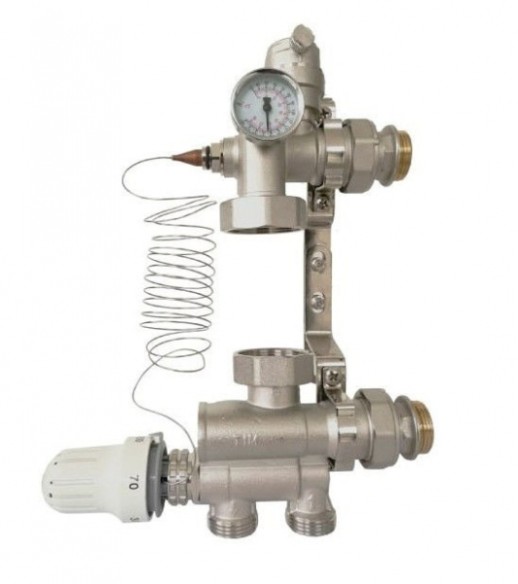Насосно-смесительный узел для систем отопления, с рег. 130-180мм (без насоса), TIM, JH-1036